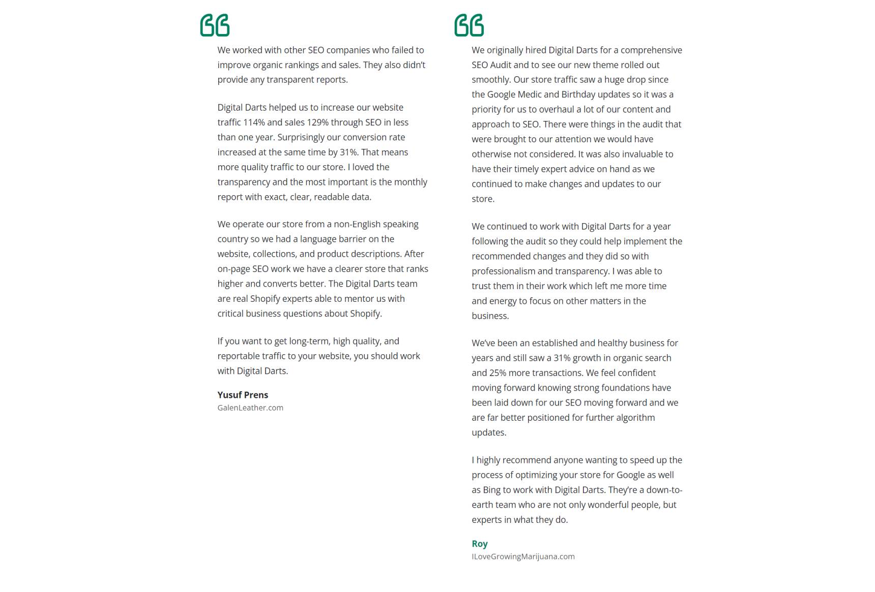 Shopify SEO results and case studies