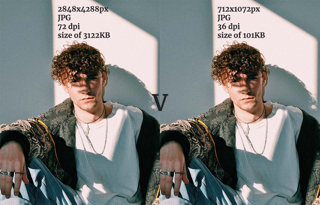 Comparison of jpg file sizes and dpi for web speed