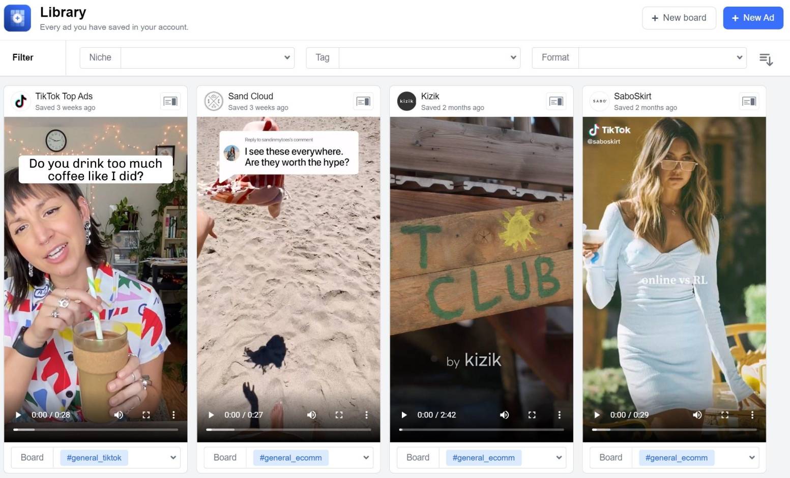 Foreplay save TikTok and Facebook ads