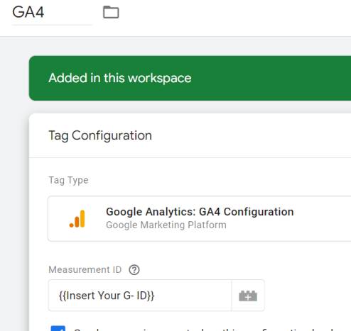 Google Measurement ID in GTM