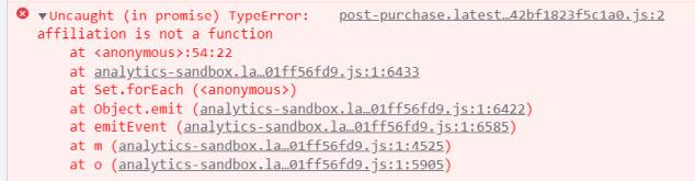 Post purchase page in Shopify debugging
