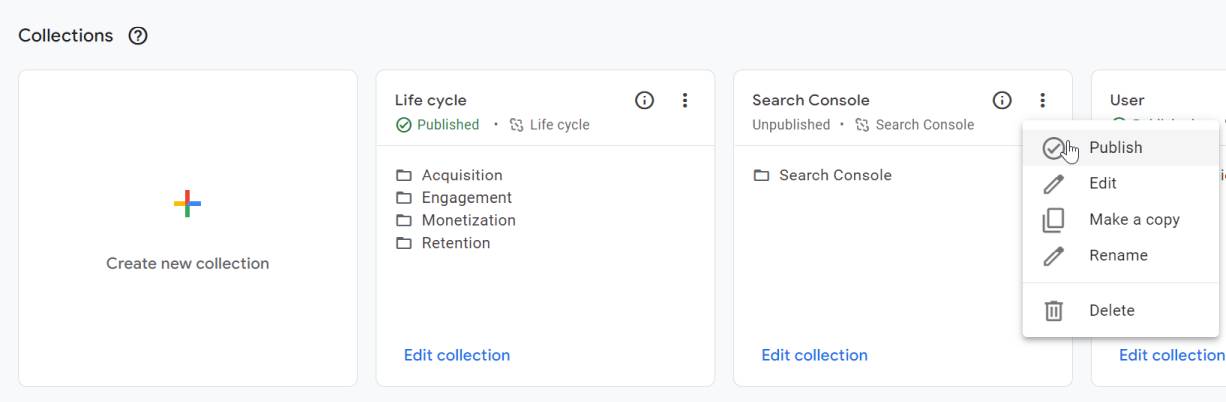 Publish Search Console reports in GA4
