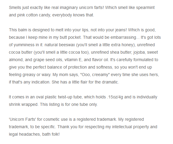 Unicorn farts palm product description