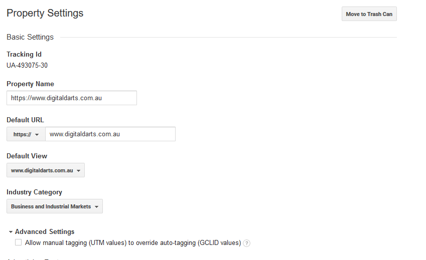Axis of interaction Google Analytics