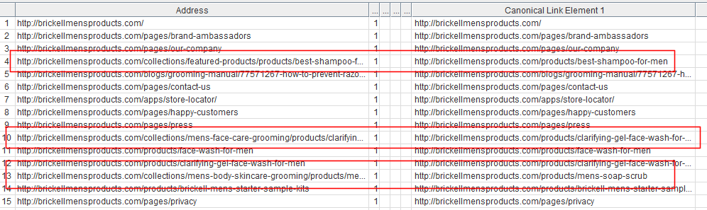 Shopify canonicalization