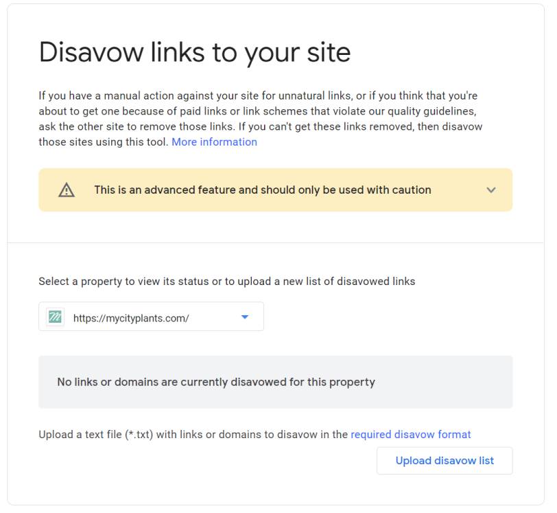 Disavow tool