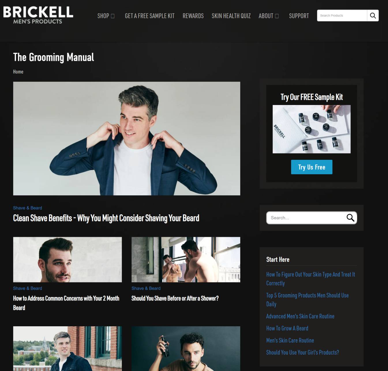 Ecommerce content marketing The Grooming Manual