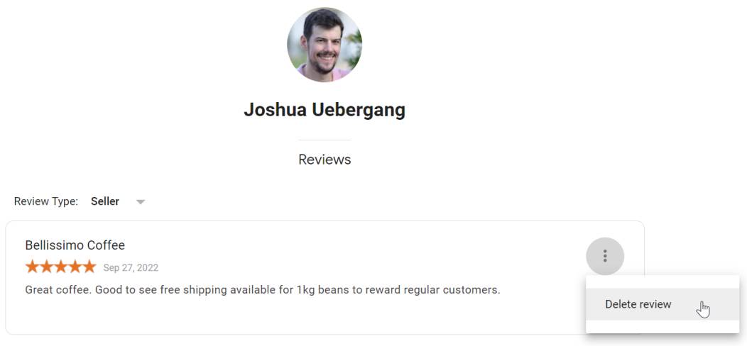 Delete a Google customer review