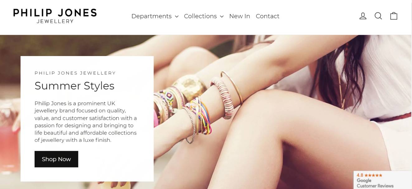 Philip Jones Jewellery Google Customer Reviews widget example