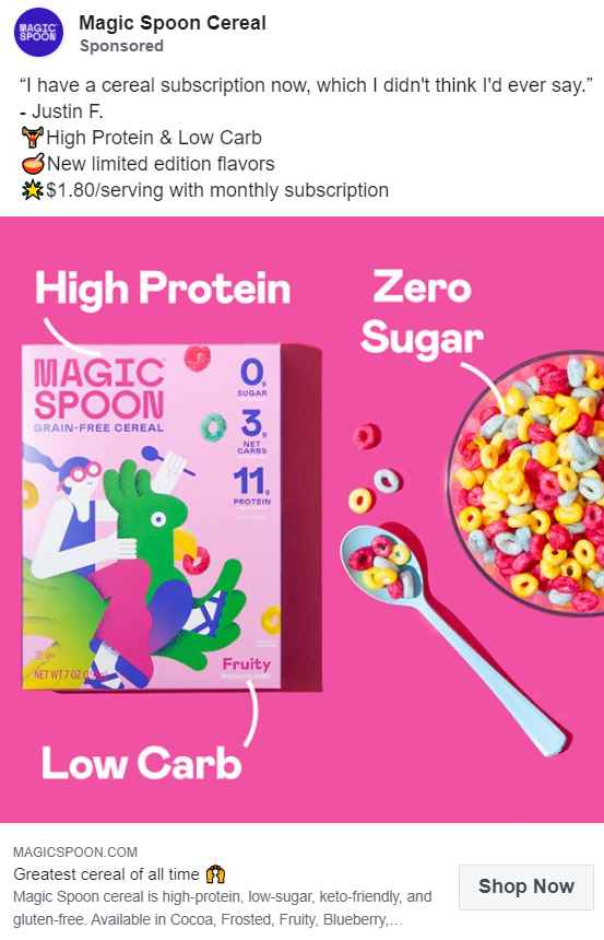 Magic Spoon Facebook Ads