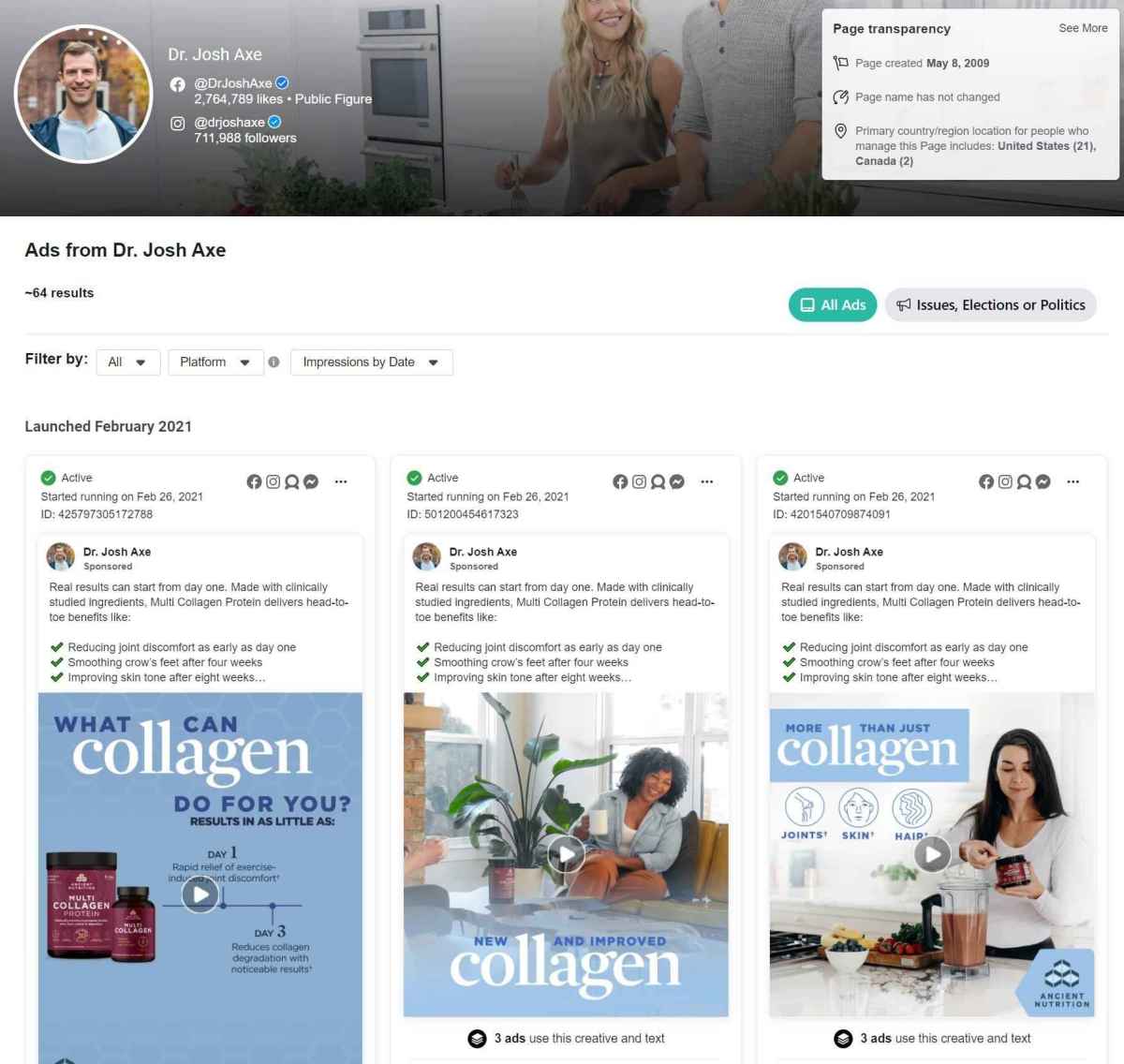 Facebook ads library