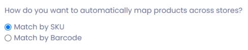 Map products by SKU or barcode