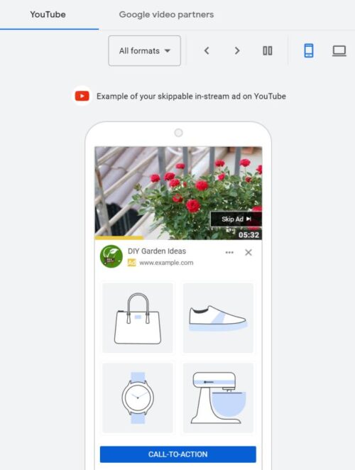 YouTube skippable in-stream ad on YouTube