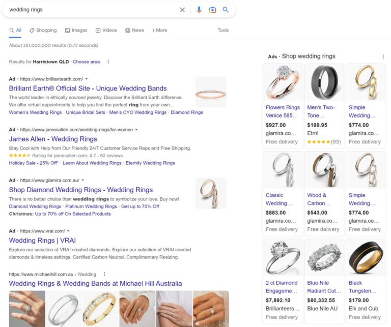 Google product ratings for wedding rings