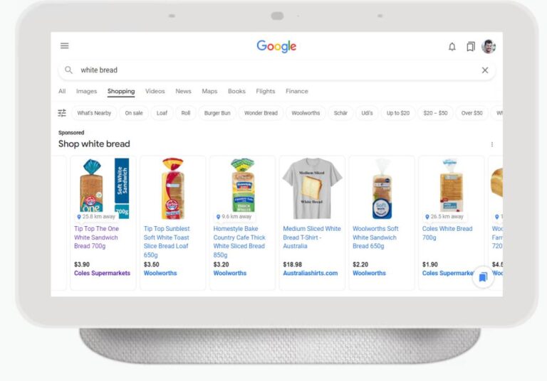 Local inventory ads example for Coles on Nest Hub