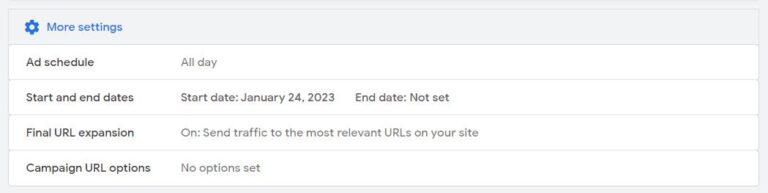 Final URL expansion Performance Max
