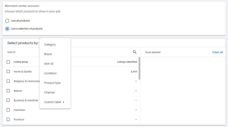 Listing groups segmentation in Performance Max