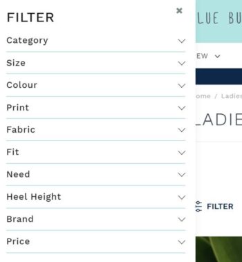 Filter on collections in Shopify for Blue Bungalow