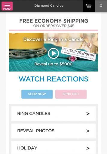 Hamburger menu diamond candles