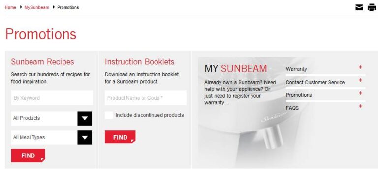 Sunbeam promotions language