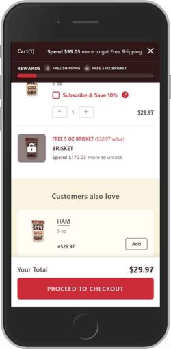 Carnivore Snax upsell at checkout