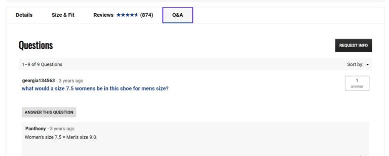 Champs Sports product Q & A
