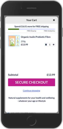Greens Organic free shipping threshold and gift