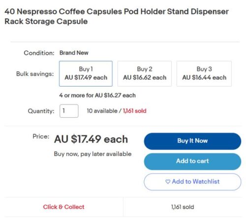 eBay social proof of sales