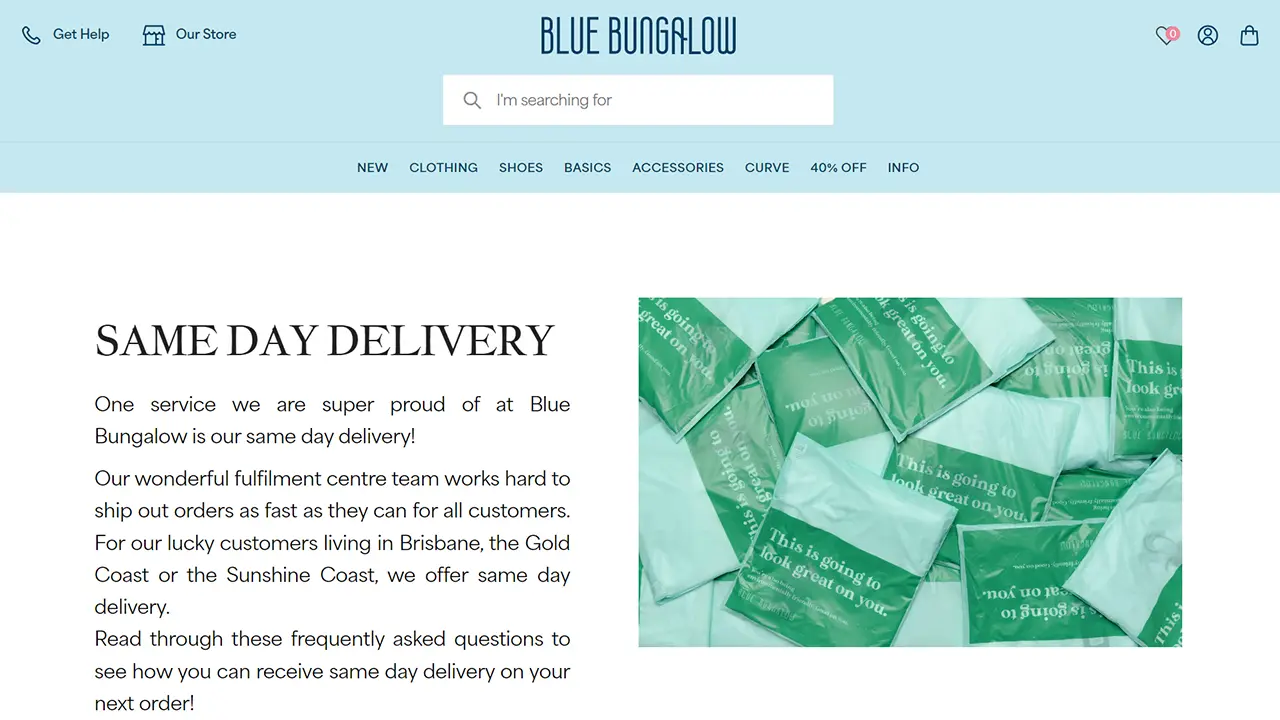Same day delivery Blue Bungalow
