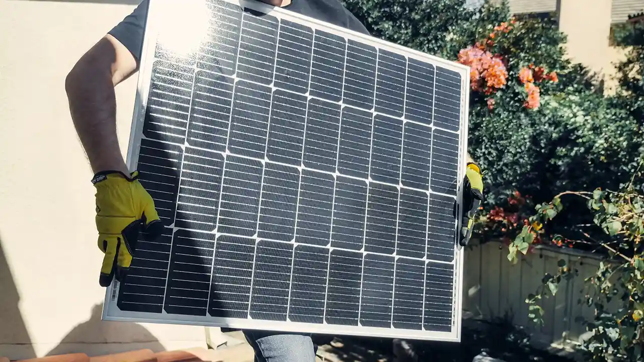 Solar panel with solar installer