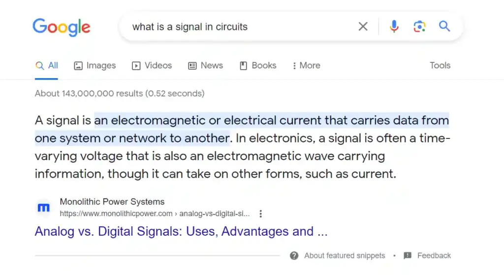 what is a signal circuit featured snippet from google search