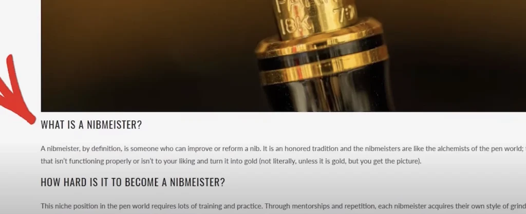 h2 Nibmeister headings
