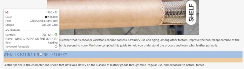 what is patina leather second heading h2 heading