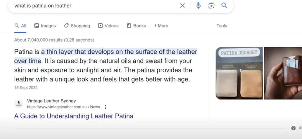 what is patina on leather result