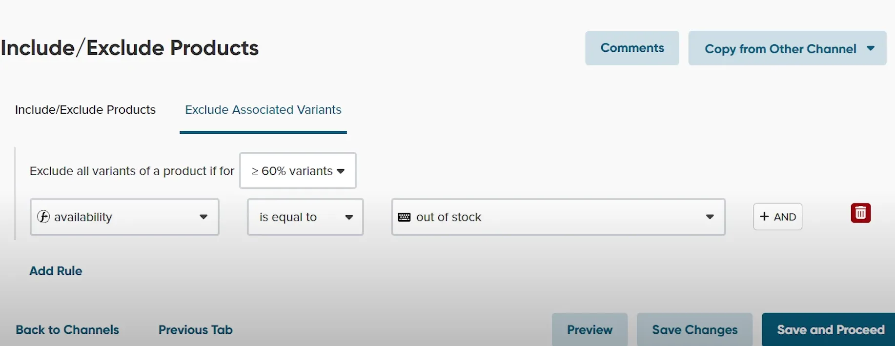 Exclude out of stock variants - Google Ads Feed