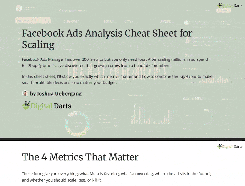 Facebook Ads Reporting metrics for Shopify