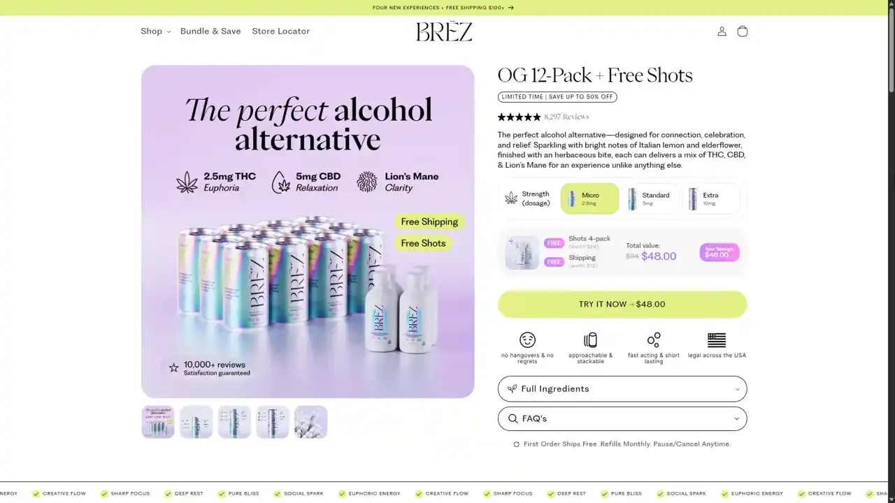 Brez landing page