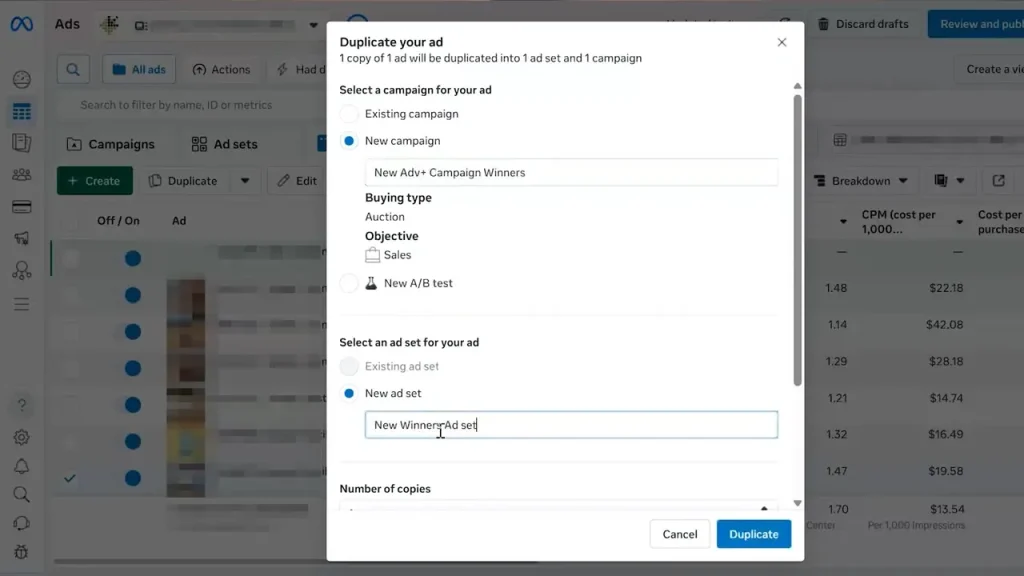 Creating New Advantage+ Campaign