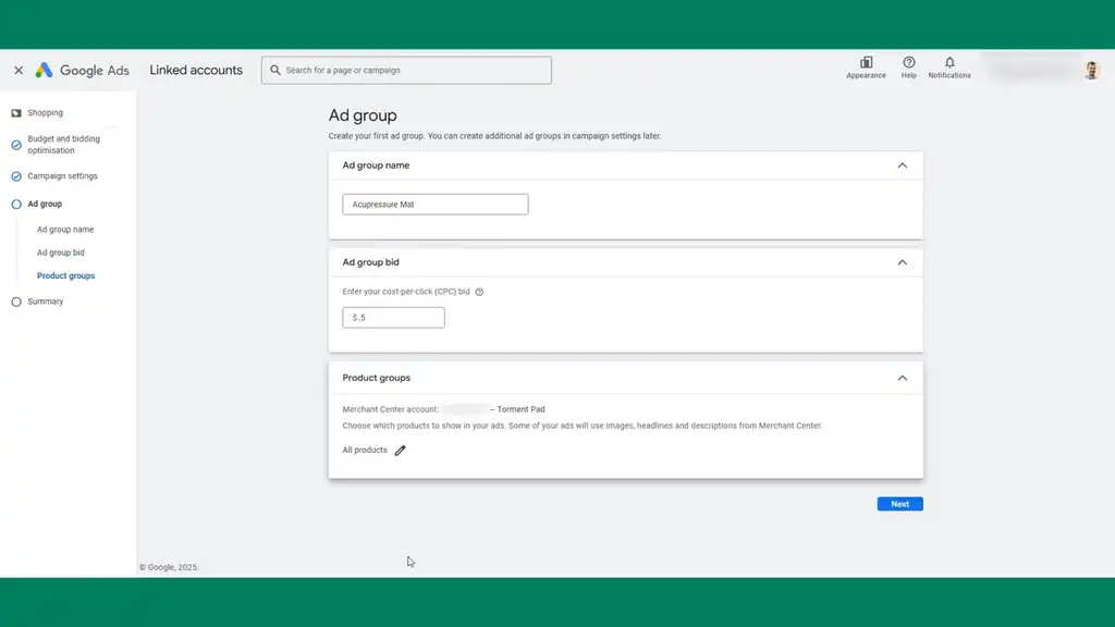 Ad Group setup