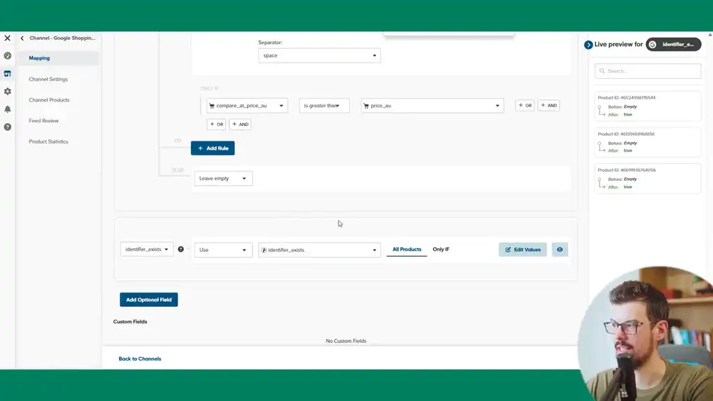 Add optional fields