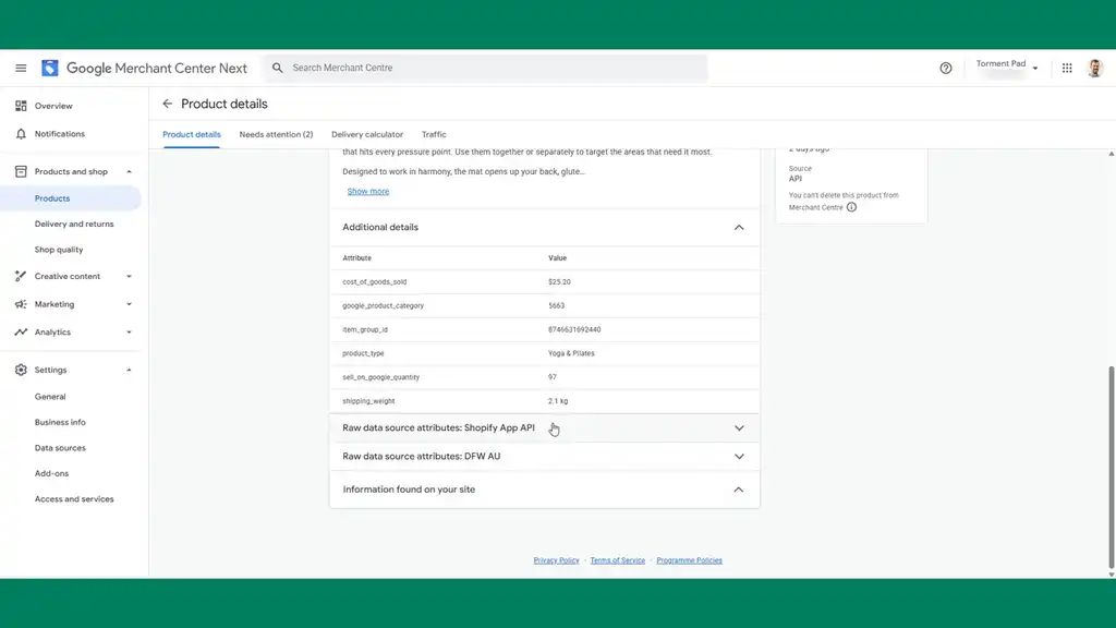 Review supplemental product data