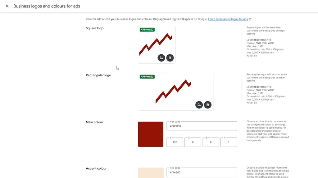 Upload logos