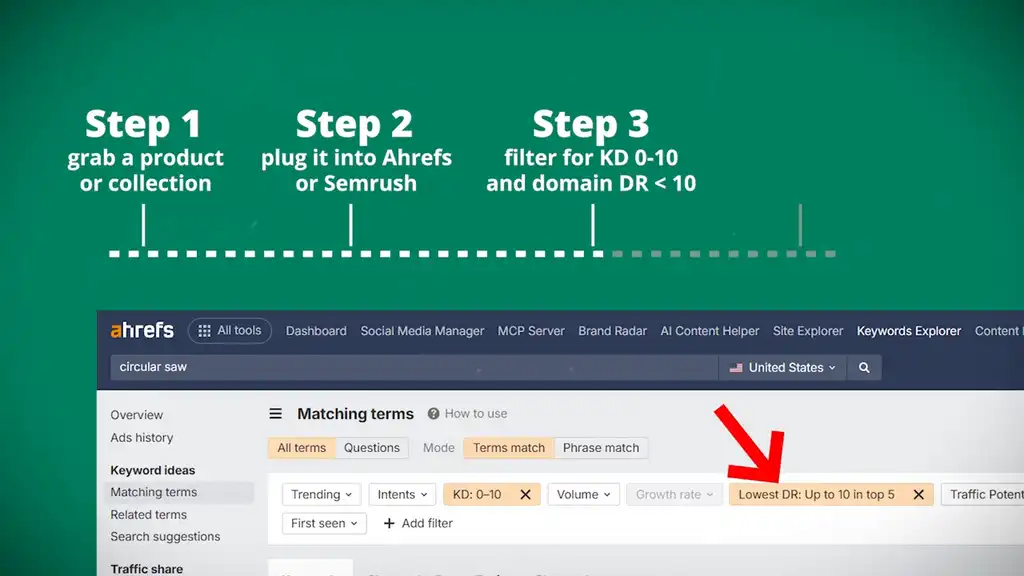 Filter in Ahrefs